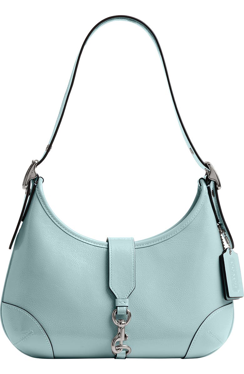 COACH Hamptons Crinkle Patent Leather Hobo Bag, Main, color,