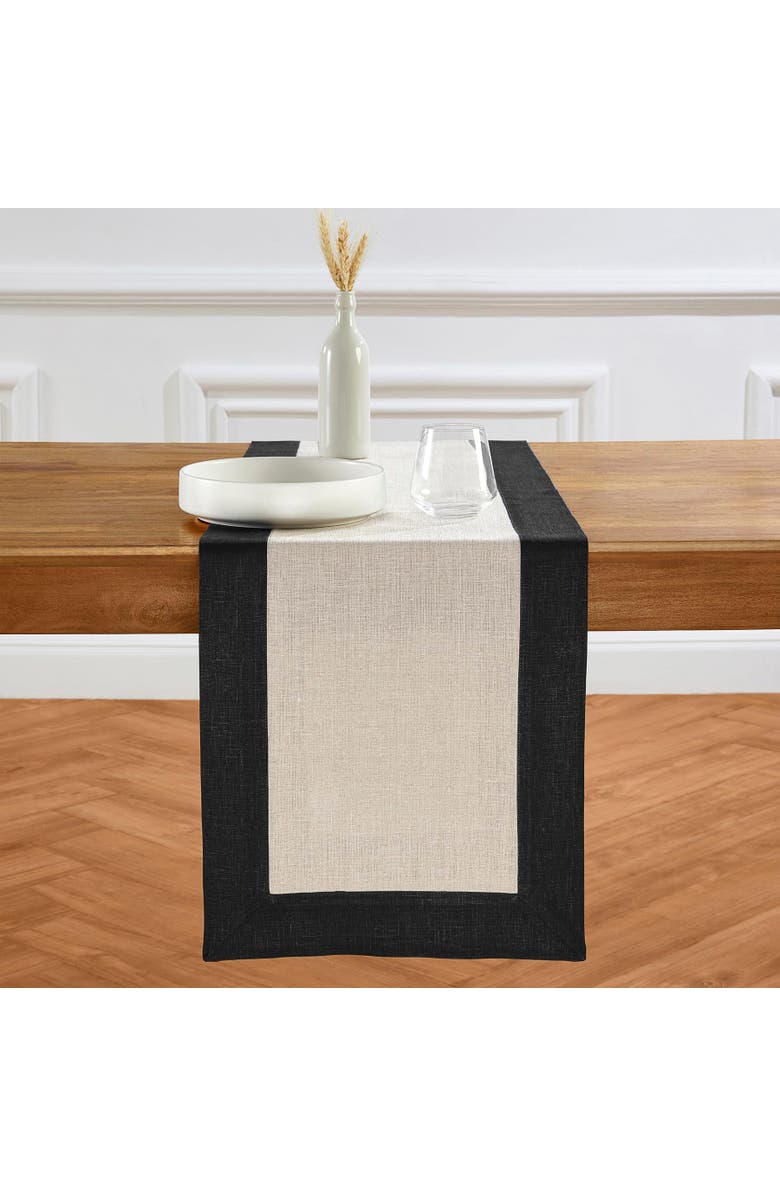 Solino Home Linen Table Runner - Contempo, Alternate, color, Black And Natural