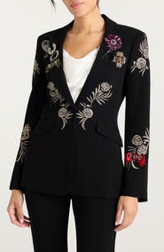 Cinq à Sept Heritage Rose Embroidery Cheyenne Blazer