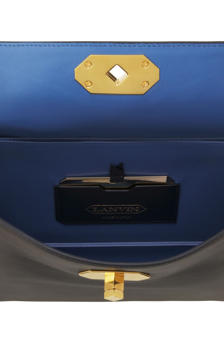 Lanvin Compagnon Asymmetrical Bag In Leather, Alternate, color, Black