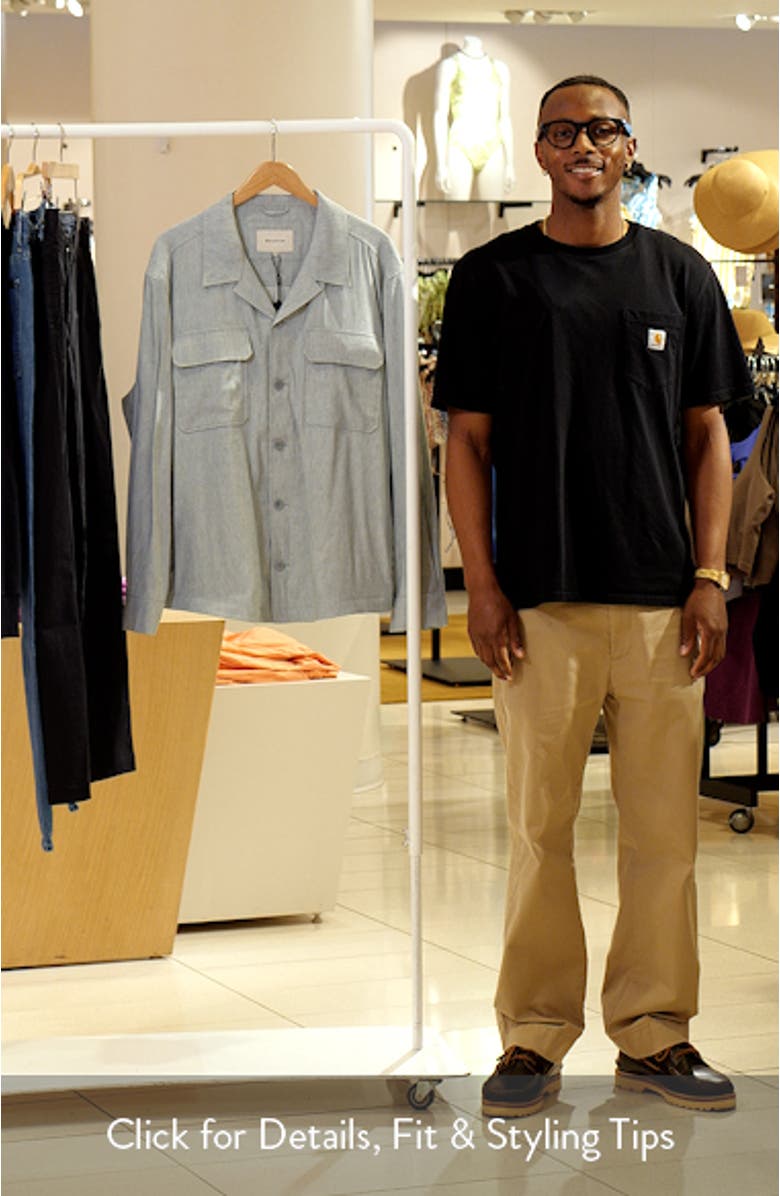 Aerolinen Linen Blend Shirt Jacket, sales video thumbnail