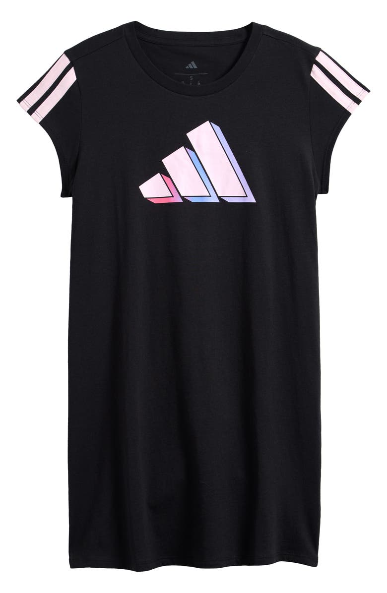 adidas Kids' Stripe T-Shirt Dress, Main, color,