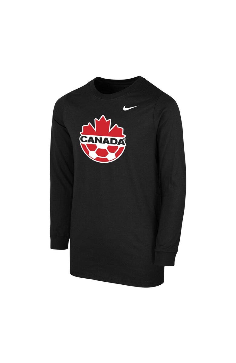 Nike Youth Nike Black Canada Soccer Core Long Sleeve T-Shirt, Alternate, color,