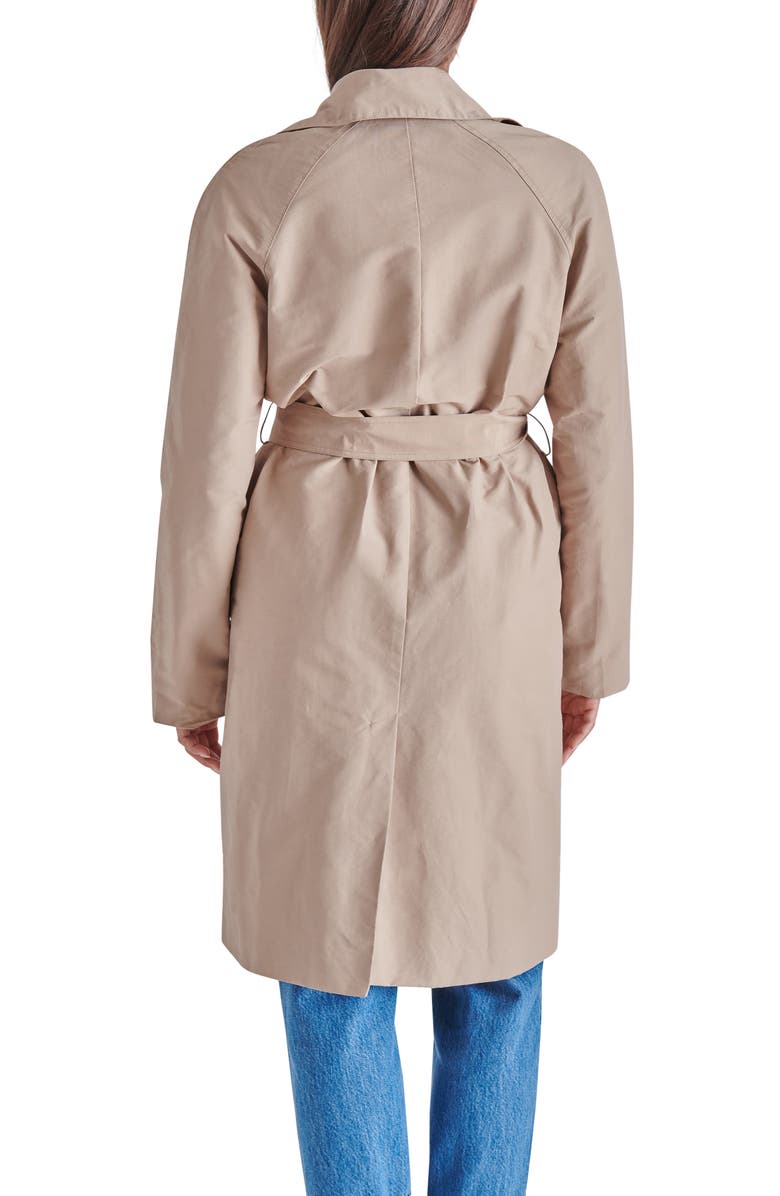 Steve Madden Double Breasted Cotton Blend Trench Coat, Alternate, color, 
