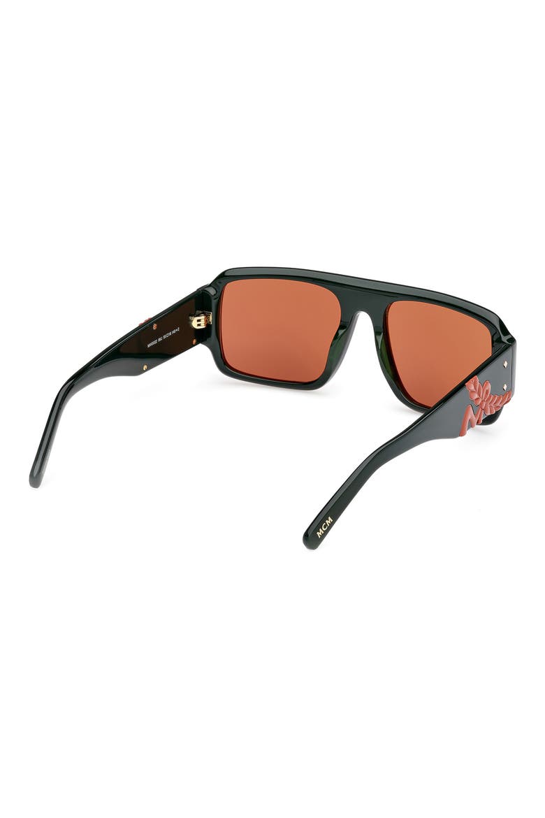 55mm Polarized Navigator Sunglasses, Alternate, color, SHINY DARK GREEN / ROVIEX