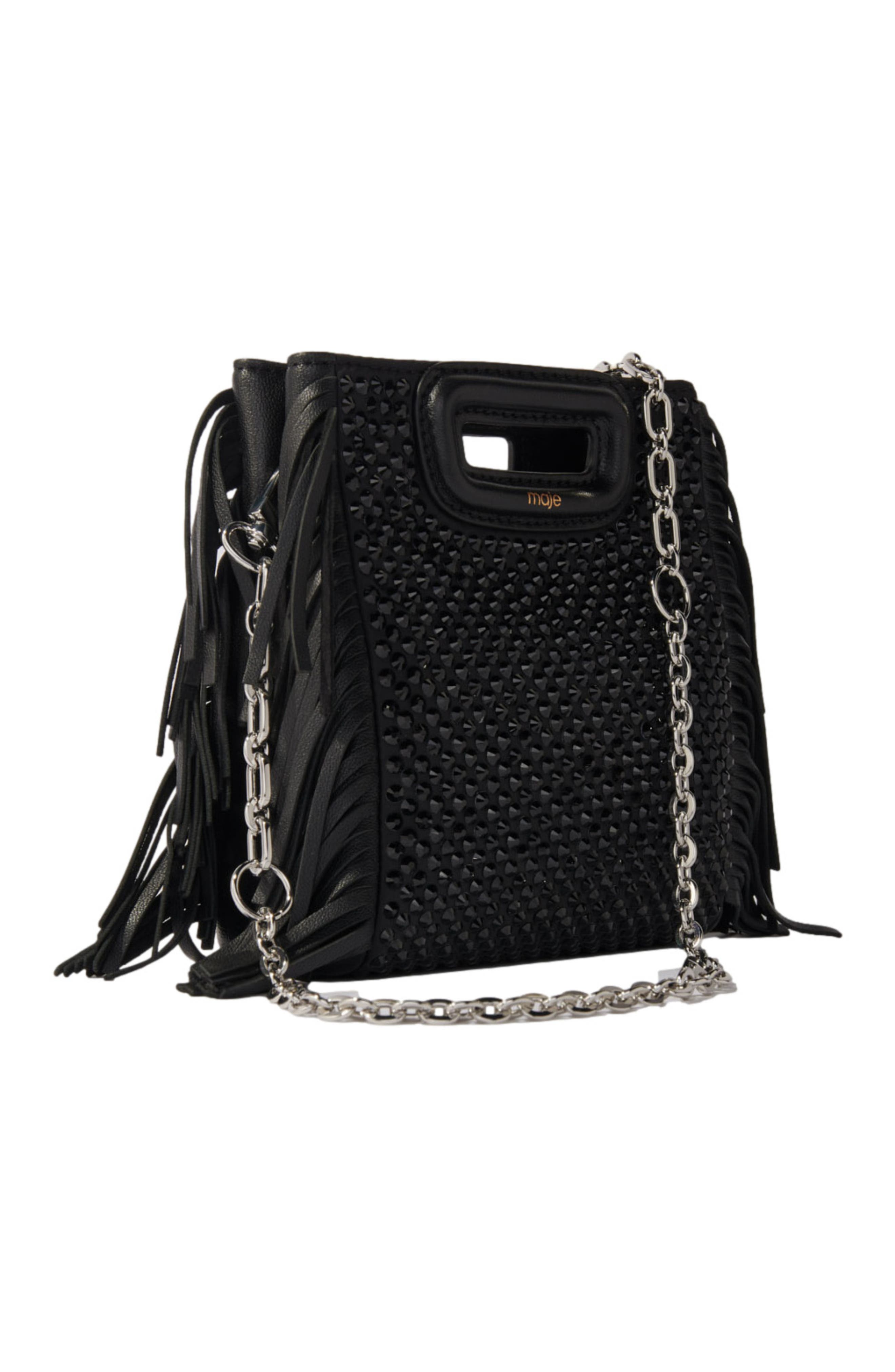 maje M mini rhinestone bag, Alternate, color, 