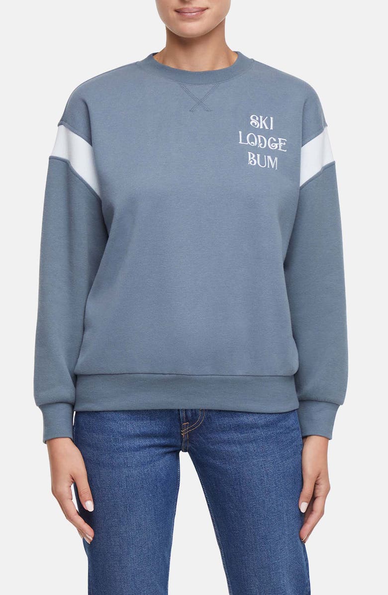 Wildfox Lodge Bum Charlie Sweatshirt, Main, color, Stormy Weather
