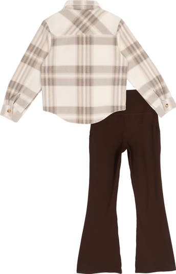 Kids' Shacket, T-shirt & Wide Leg Pants Set