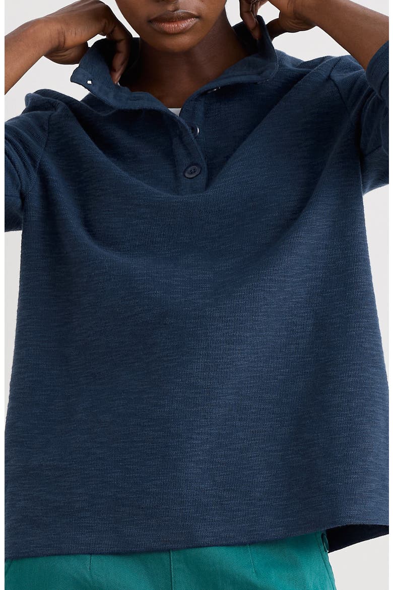 Last Boat Organic Cotton Half Placket Sweatshirt, Alternate, color, MARITIME
