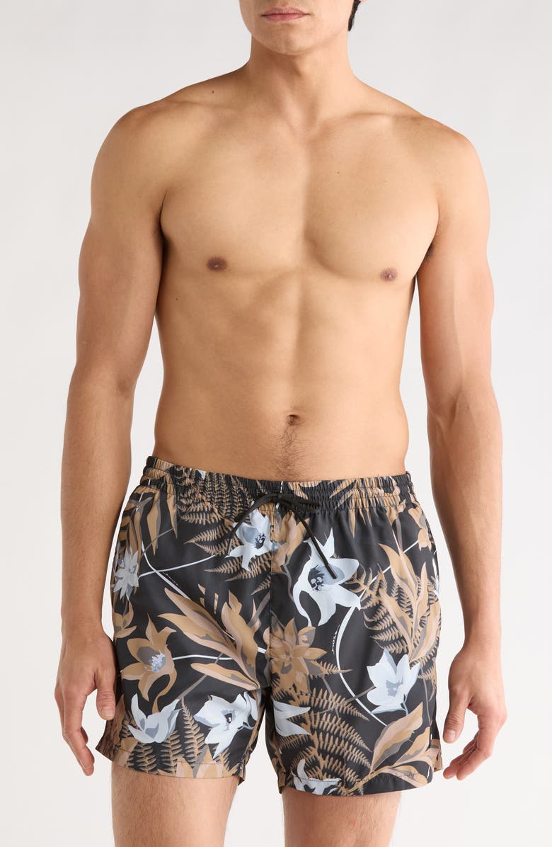 BOSS Piranha Swim Trunks, Main, color, Medium Beige
