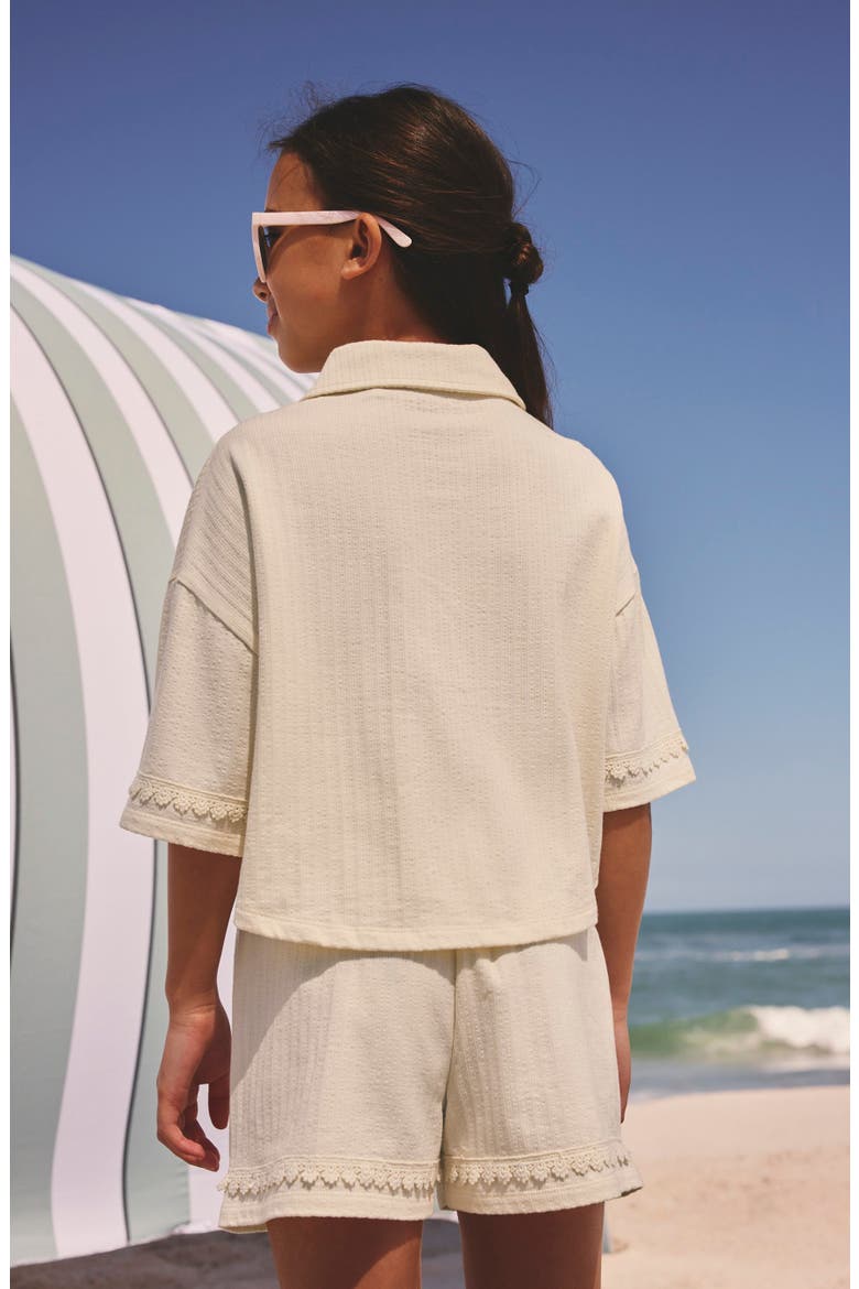 Kids' Embroidered Shirt & Shorts Set, Alternate, color, NEUTRAL
