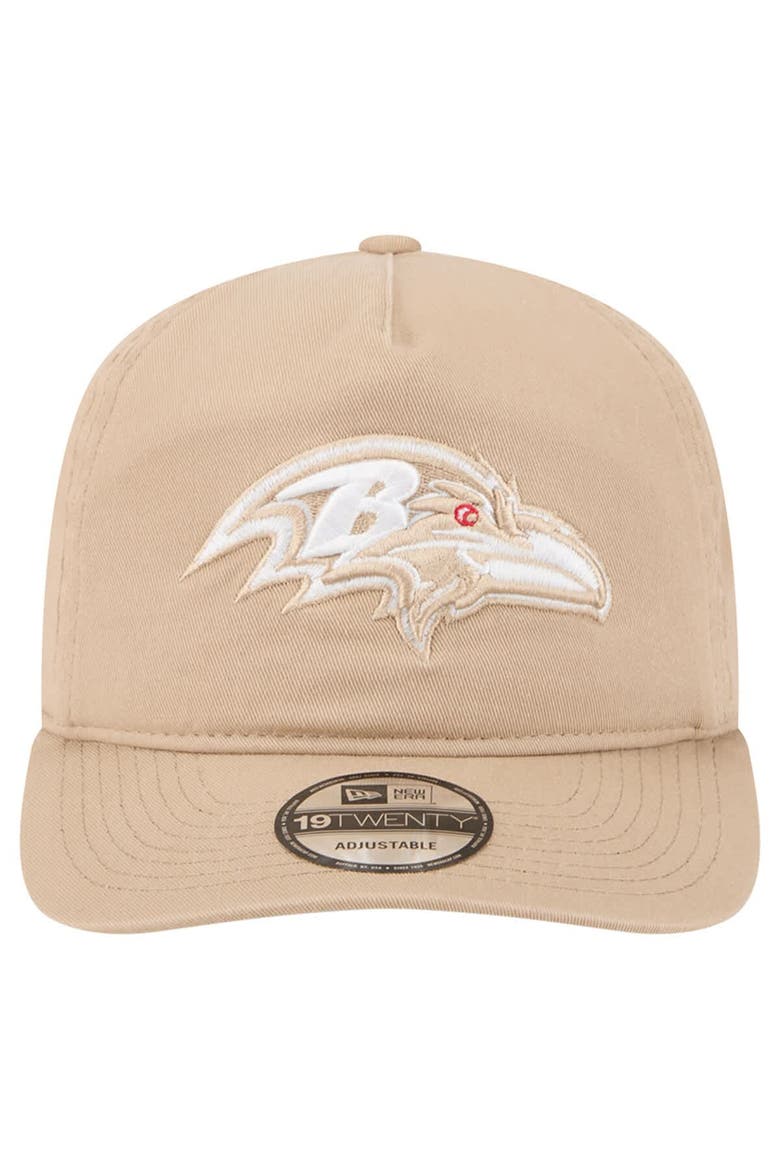 Men's New Era Tan Baltimore Ravens 19TWENTY Adjustable Hat, Alternate, color, Tan