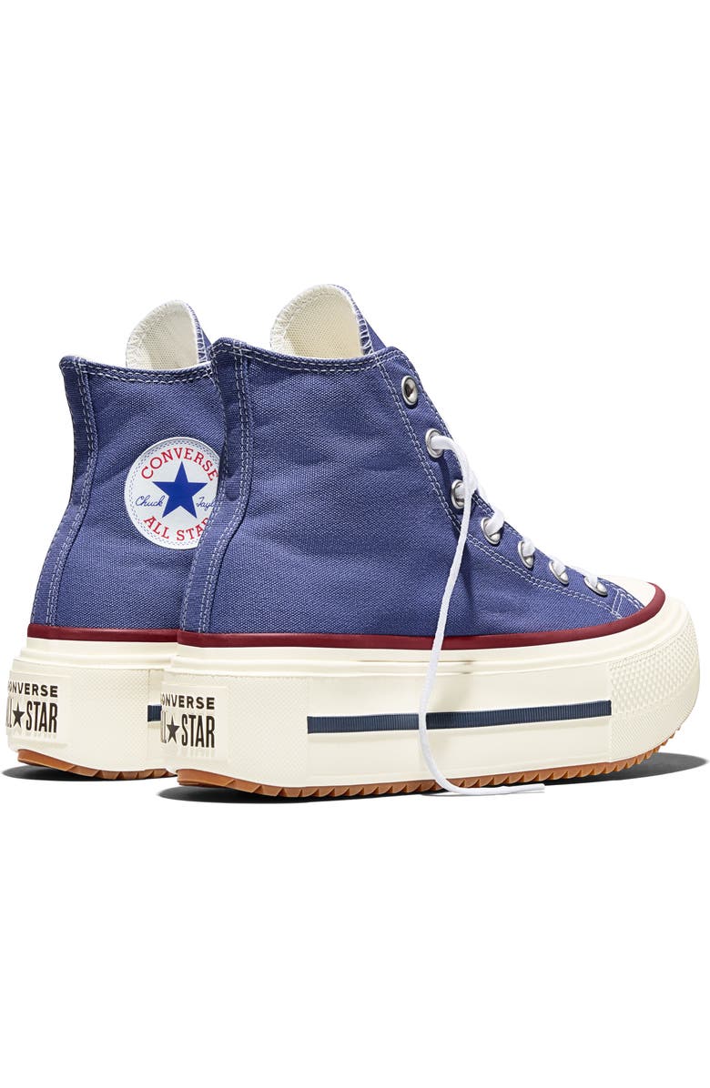 Converse Gender Inclusive Chuck Taylor All Star Lift Double Stack High Top Platform Sneaker, Alternate, color, Indigo Storm/ Egret/ Garnet