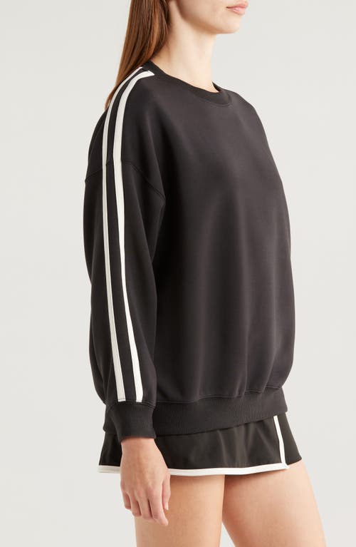 Pacsun Double Stripe Crewneck Sweatshirt In Black