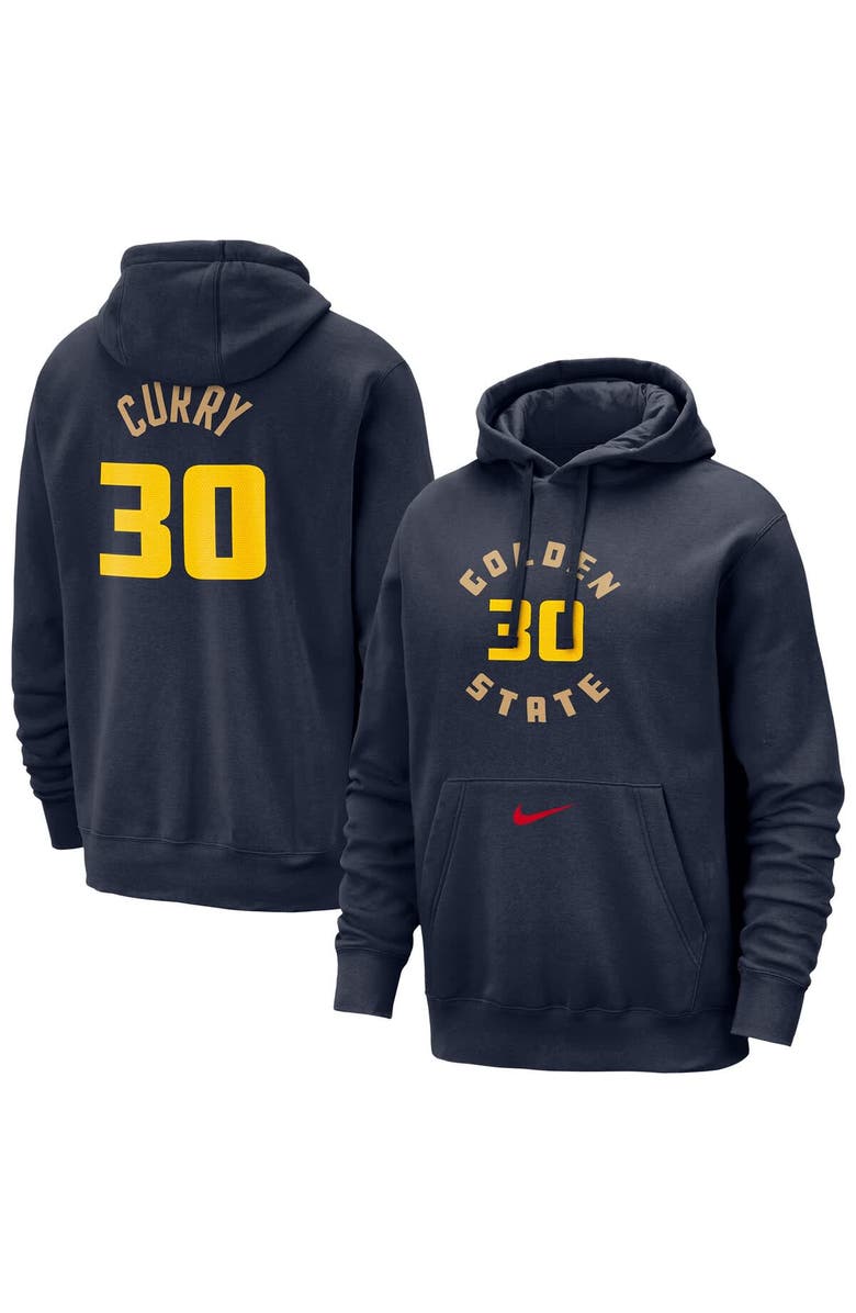 Nike Men's Nike Stephen Curry Navy Golden State Warriors 2024/25 City Edition Name & Number Pullover Hoodie, Main, color,