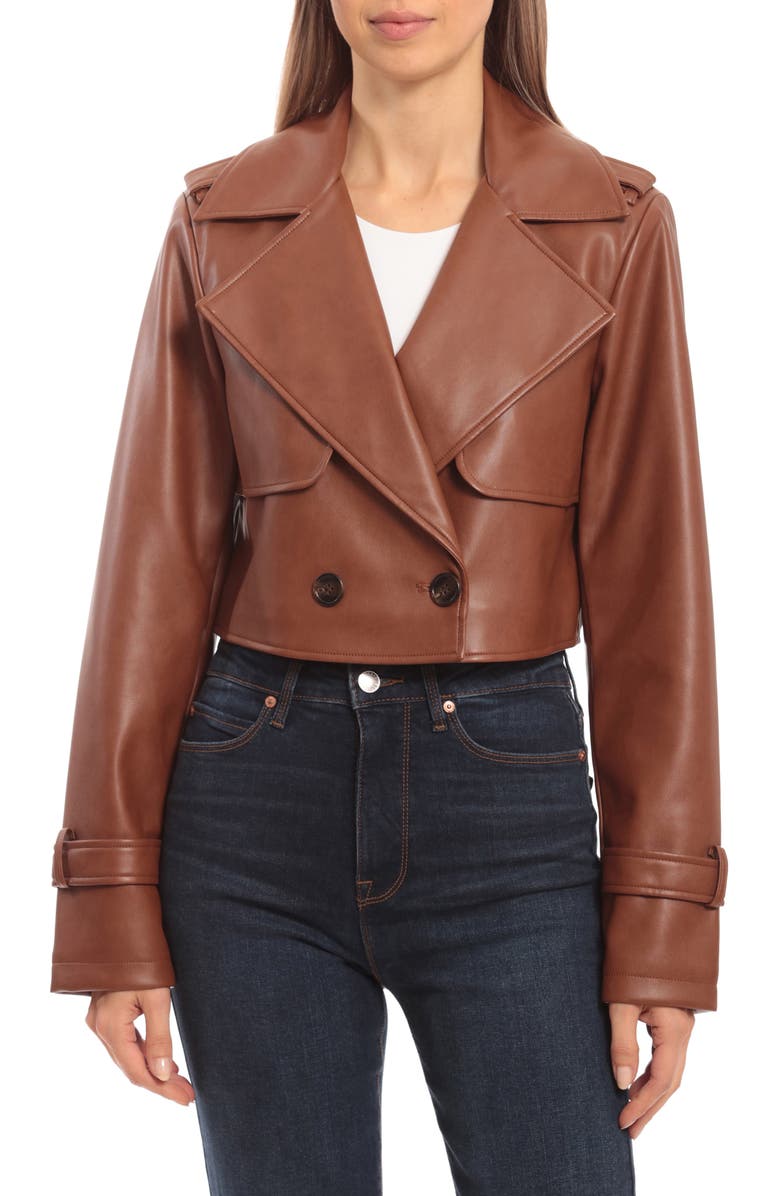 Avec Les Filles Cropped Trench Jacket, Main, color,