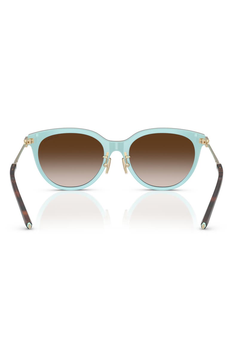 Tiffany & Co. 55mm Round Sunglasses, Alternate, color, Havana On Tiffany Blue / Brown