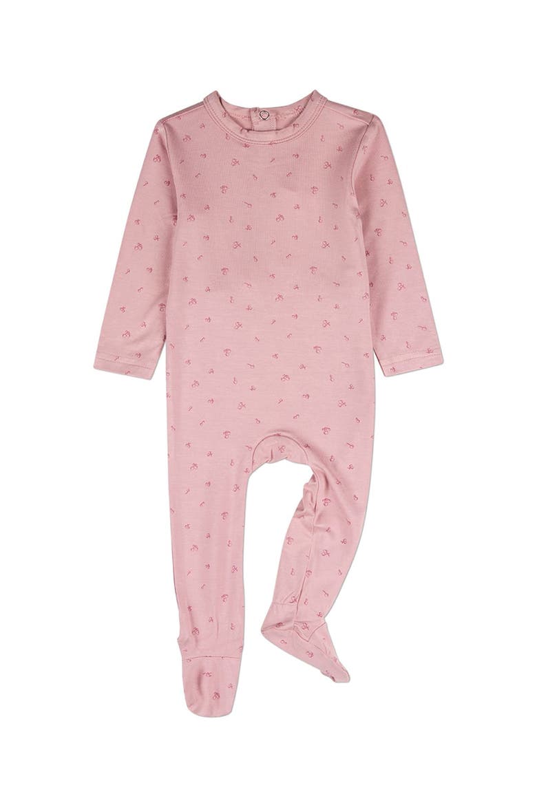 Baby Delightful Cherries Back-Snap Footie, Main, color, Pink
