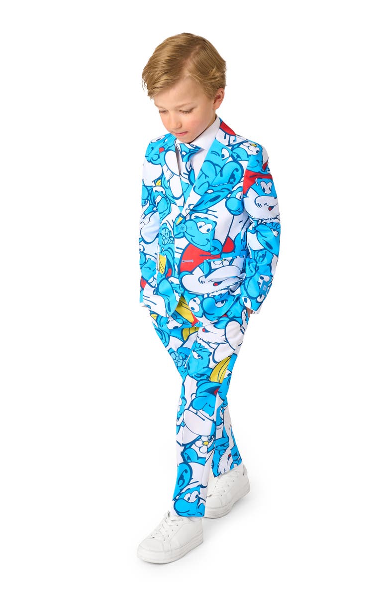 OppoSuits Kids' The Smurfs Two-Piece Suit & Tie Set, Alternate, color, Miscellaneous