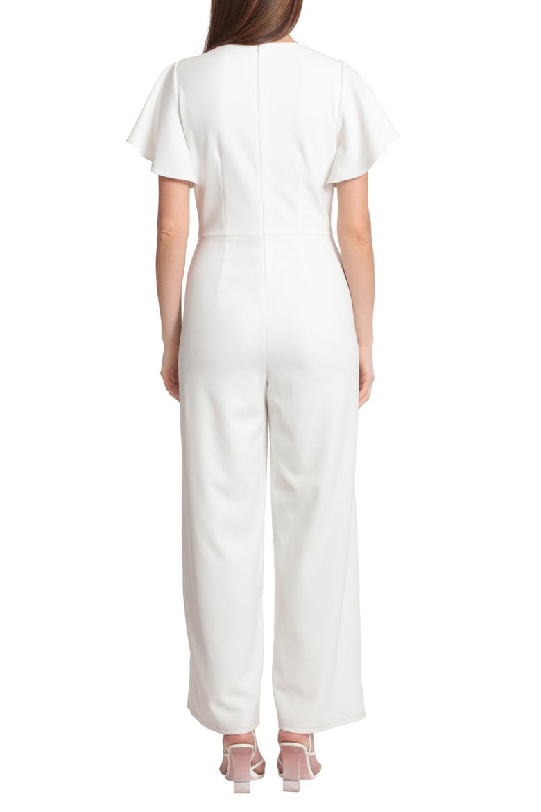Flutter Sleeve Wide Leg Jumpsuit, Alternate, color, IVORY