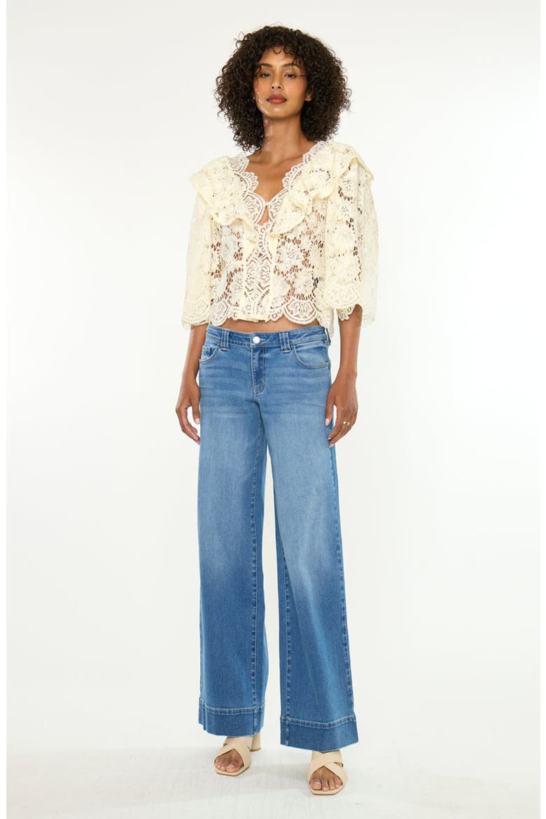 Terri Essentials Low Rise Wide Jeans, Alternate, color, Medium Dark