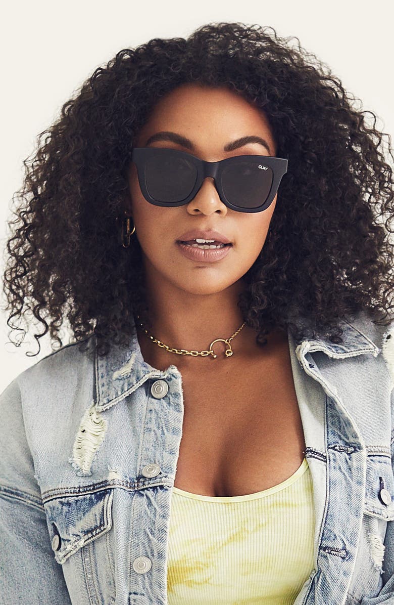 QUAY After Hours 51mm Square Sunglasses, Alternate, color, Black Smoke