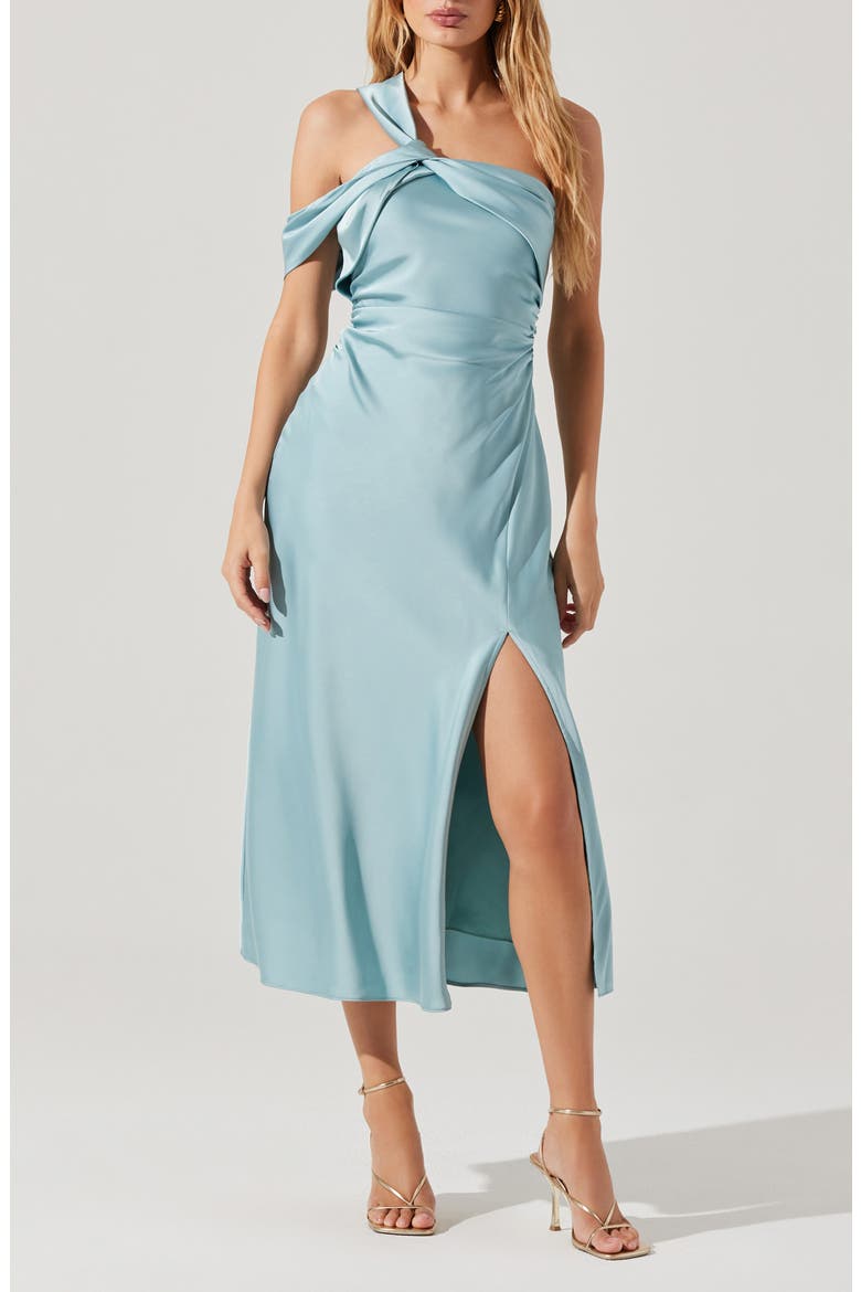 Cersei Satin Midi Dress, Main, color, SEAFOAM