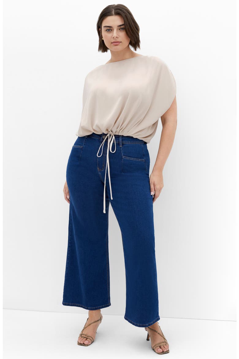 Elise Drawstring Hem Top, Alternate, color, TAUPE
