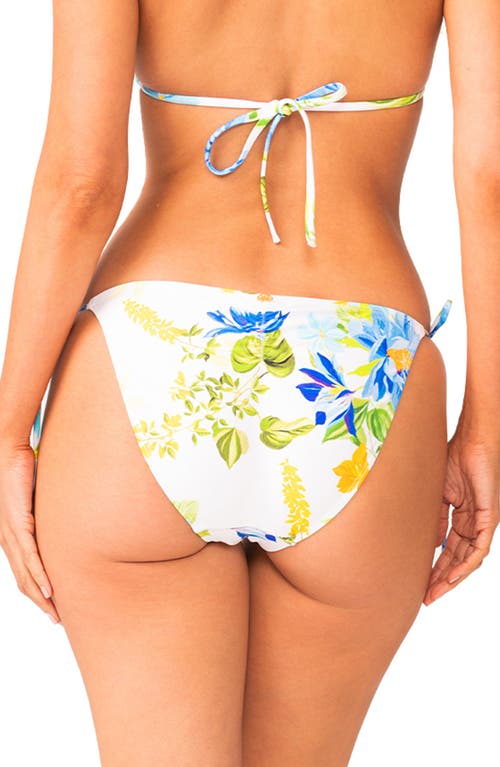 Pq Swim Embroidered Tie Side Bikini Bottoms In Bluebell