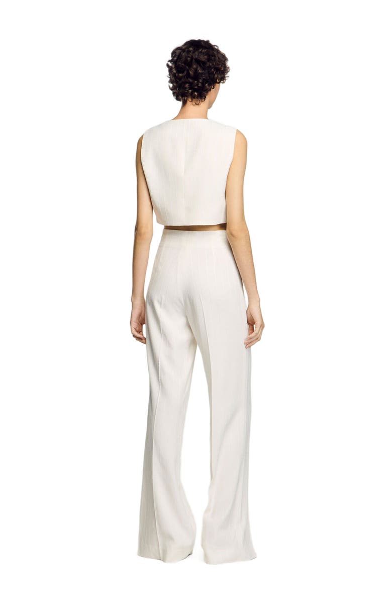 SANDRO Sequin cropped jacket, Alternate, color, Ecru