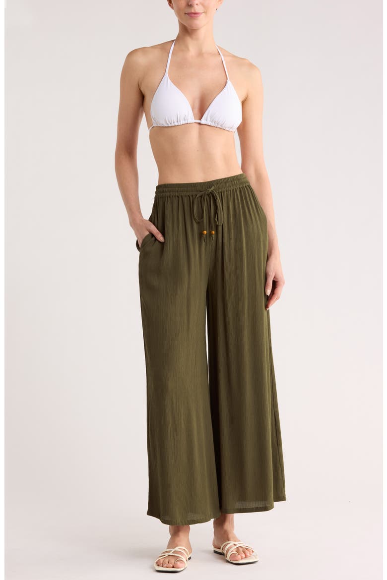 Easy Gauze Cover-Up Pants, Main, color, OLIVE SARMA