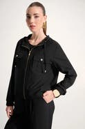 Joseph Ribkoff Stretch Woven Hooded Boxy Utility Jacket