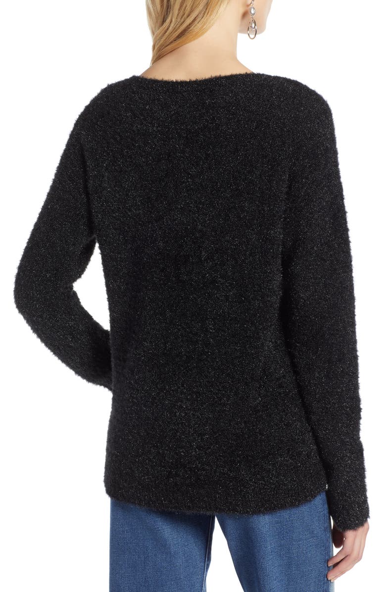 Halogen<sup>®</sup> Fuzzy V-Neck Sweater, Alternate, color,