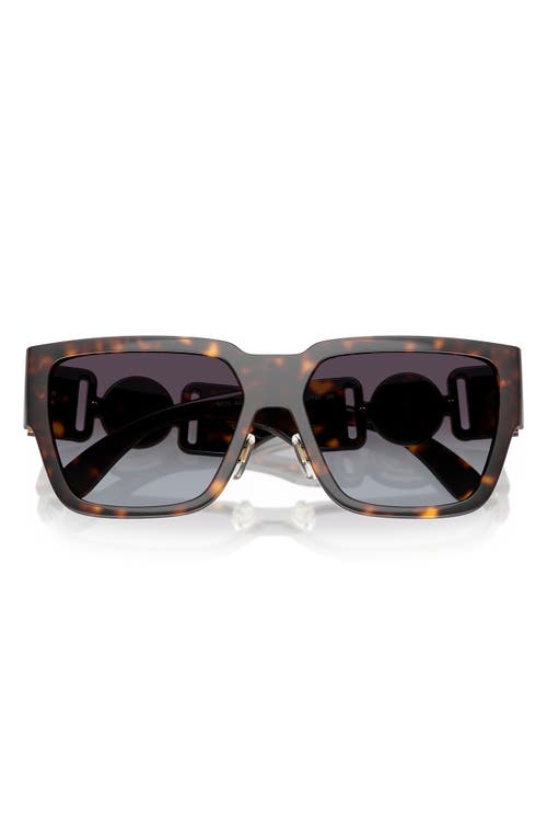 Versace Biggie 57mm Rectangular Sunglasses In Havana
