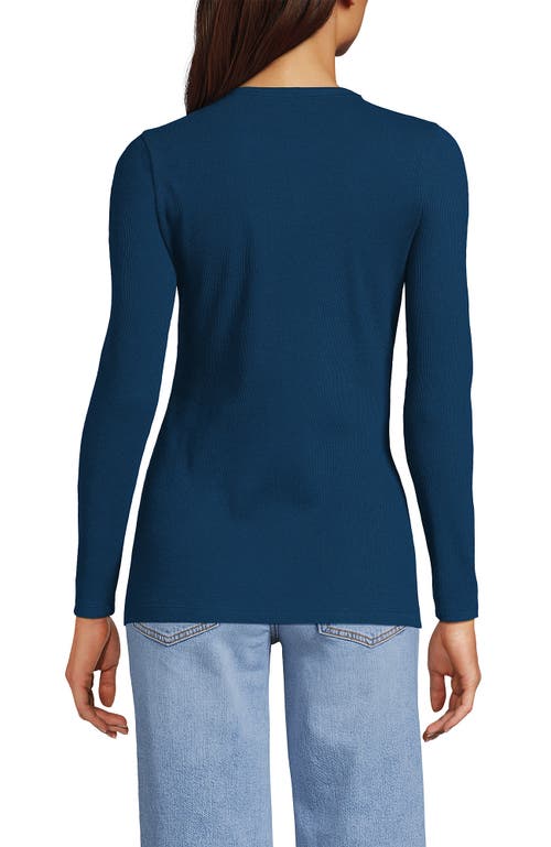 Lands' End Cotton Rib T-shirt In Blue