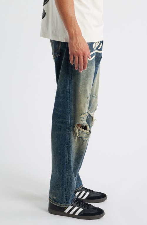 Icecream Nocturnal Ripped Cotton Jeans In Blue
