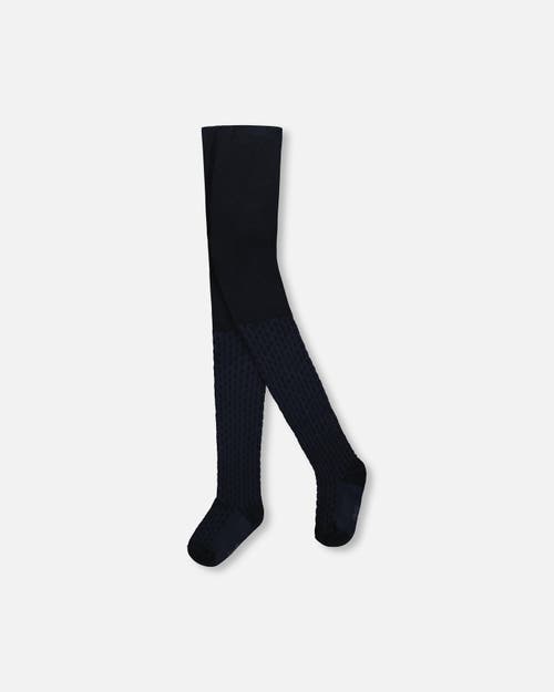 Deux Par Deux Knit Tights In Black