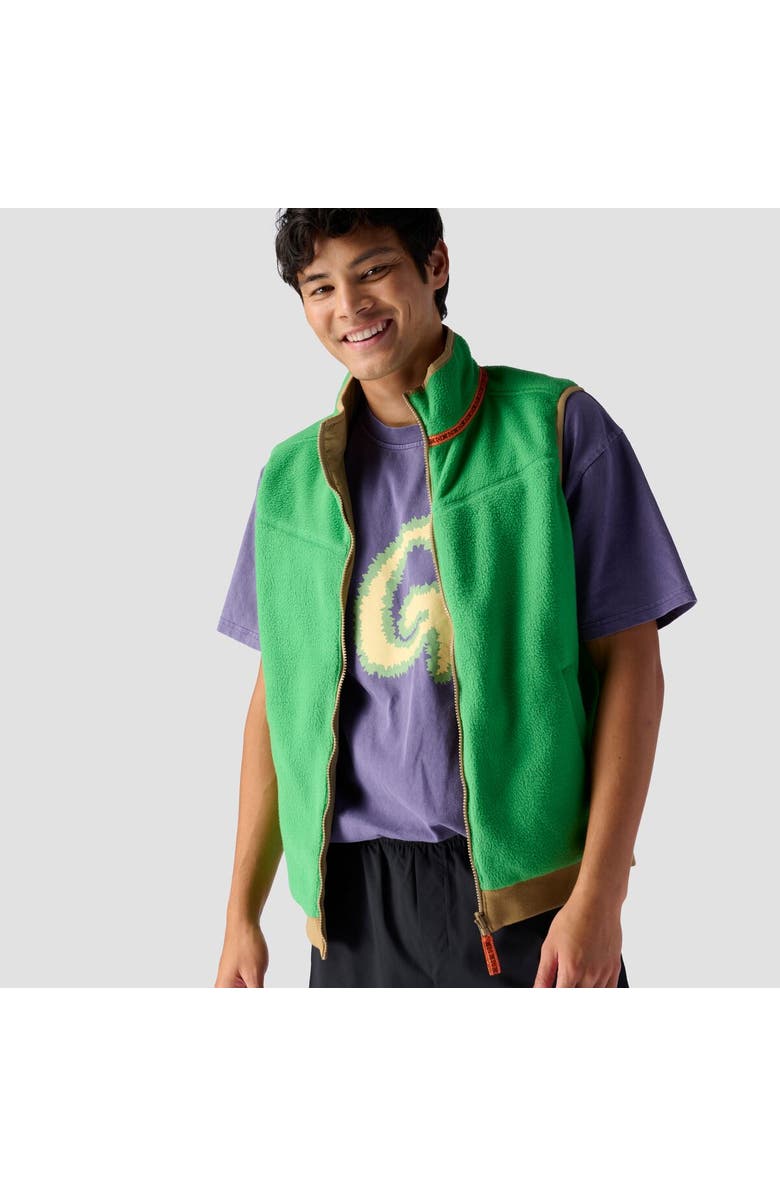 Stoic Reversible Polar Fleece Vest - Men's, Alternate, color, Green Bee/Kelp