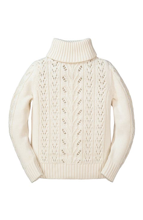 Baby Girls' Organic Pointelle Turtleneck Sweater, Infant