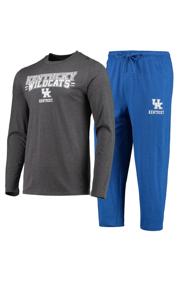 CONCEPTS SPORT Men's Concepts Sport Royal/Heathered Charcoal Kentucky Wildcats Meter Long Sleeve T-Shirt & Pants Sleep Set, Main, color, Royal