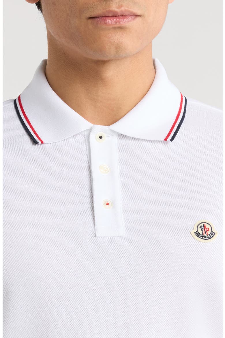Tipped Cotton Piqué Polo, Alternate, color, WHITE