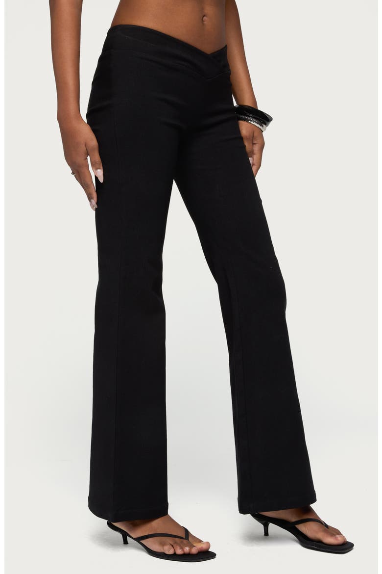 Alyce Crossover Flare Pants, Alternate, color, BLACK