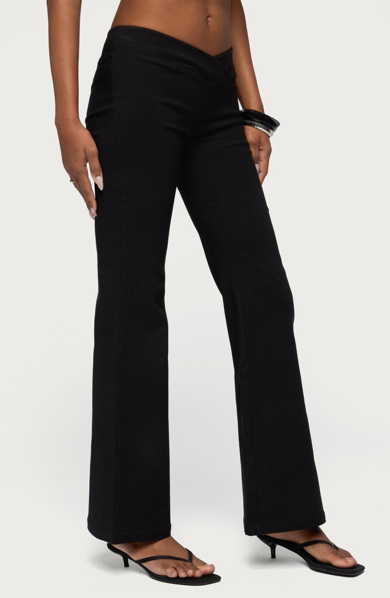 EDIKTED Alyce Crossover Flare Pants, Alternate, color, 