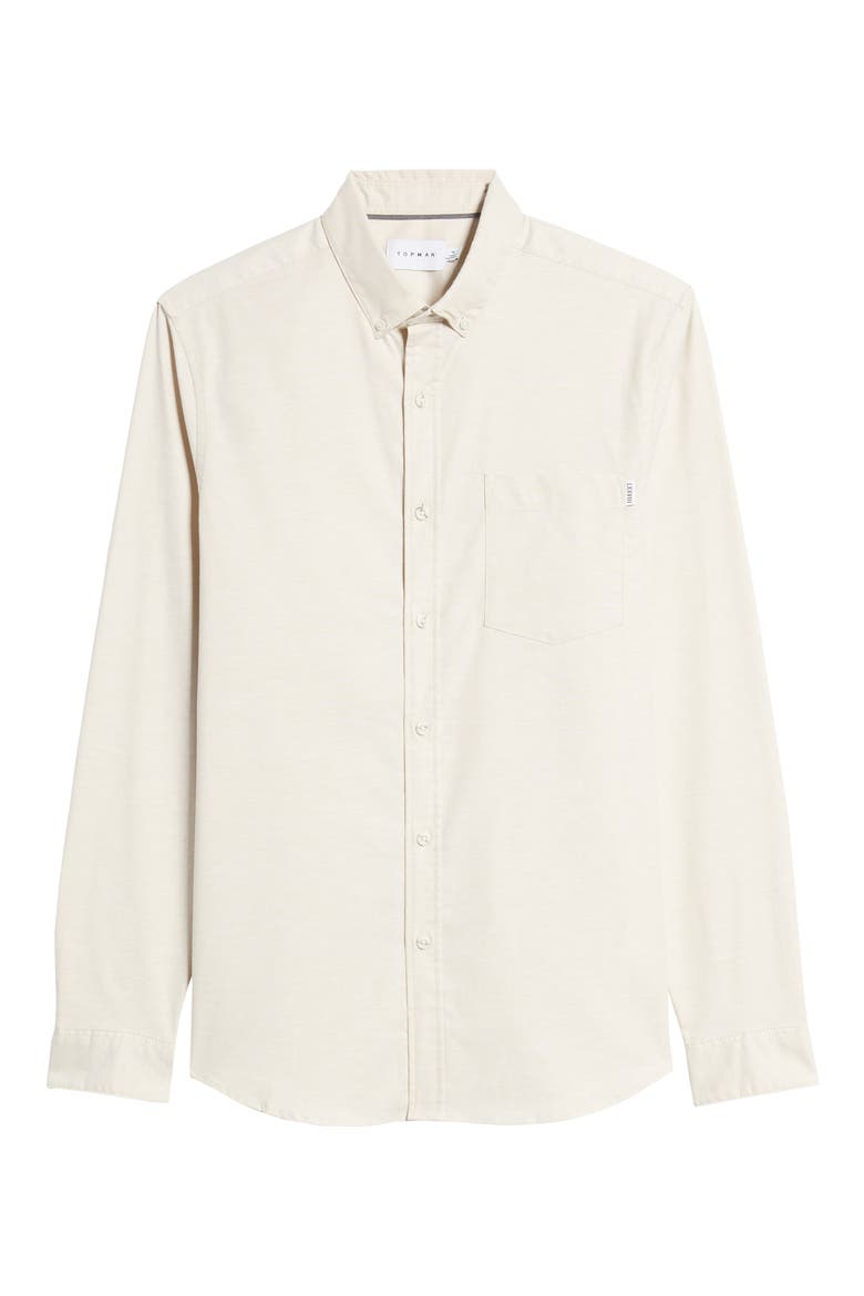 Slim Fit Stretch Button-Down Oxford Shirt, Alternate, color, STONE
