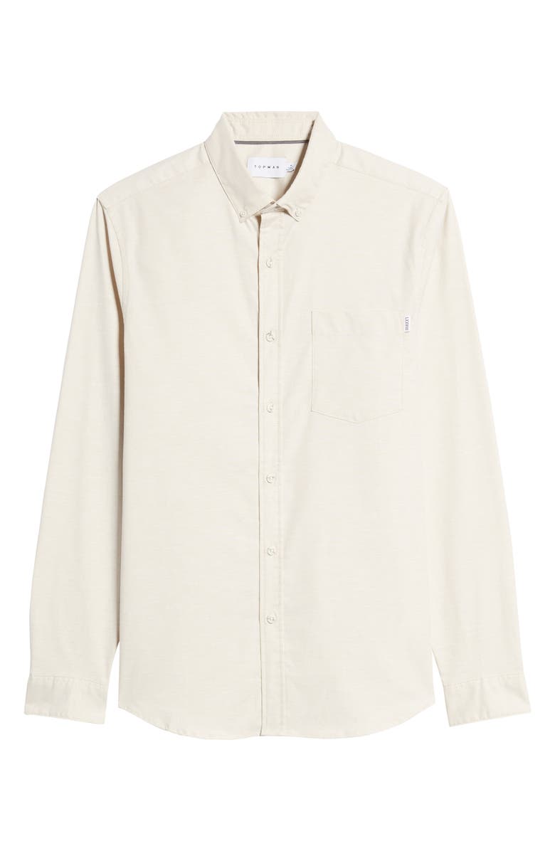 Topman Slim Fit Stretch Button-Down Oxford Shirt, Alternate, color, 