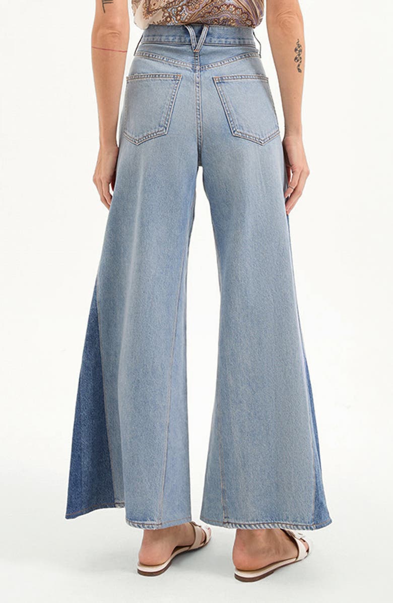 Veronica Beard Vicki Paneled Extra Wide Leg Jeans, Alternate, color, Wanderer Undone