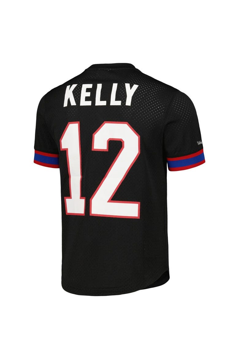 Men's Mitchell & Ness Jim Kelly Black Buffalo Bills Retired Player Name & Number Mesh Top, Alternate, color, Black