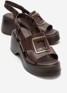 Forever & Always Shoes Lucia Leather Buckle Platform Sandal