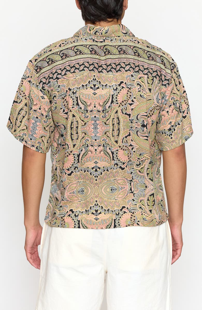 Raga Paisley Print Camp Shirt, Alternate, color, Brown