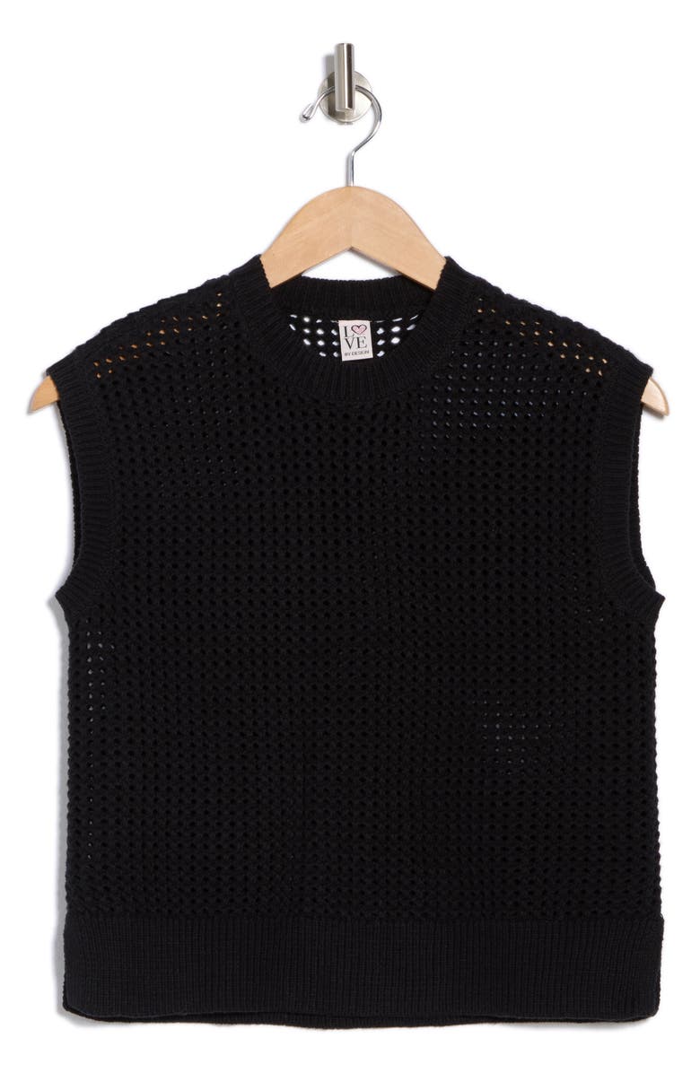 Love By Design Celine Open Knit Cap Sleeve Vest, Alternate, color, 